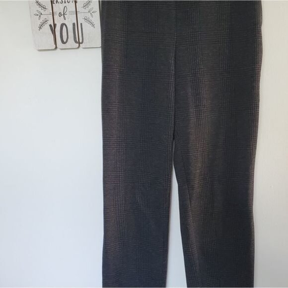 H&M Black and Dark Gray Plaid Mid Rise Pants Size Medium - Picture 3 of 13